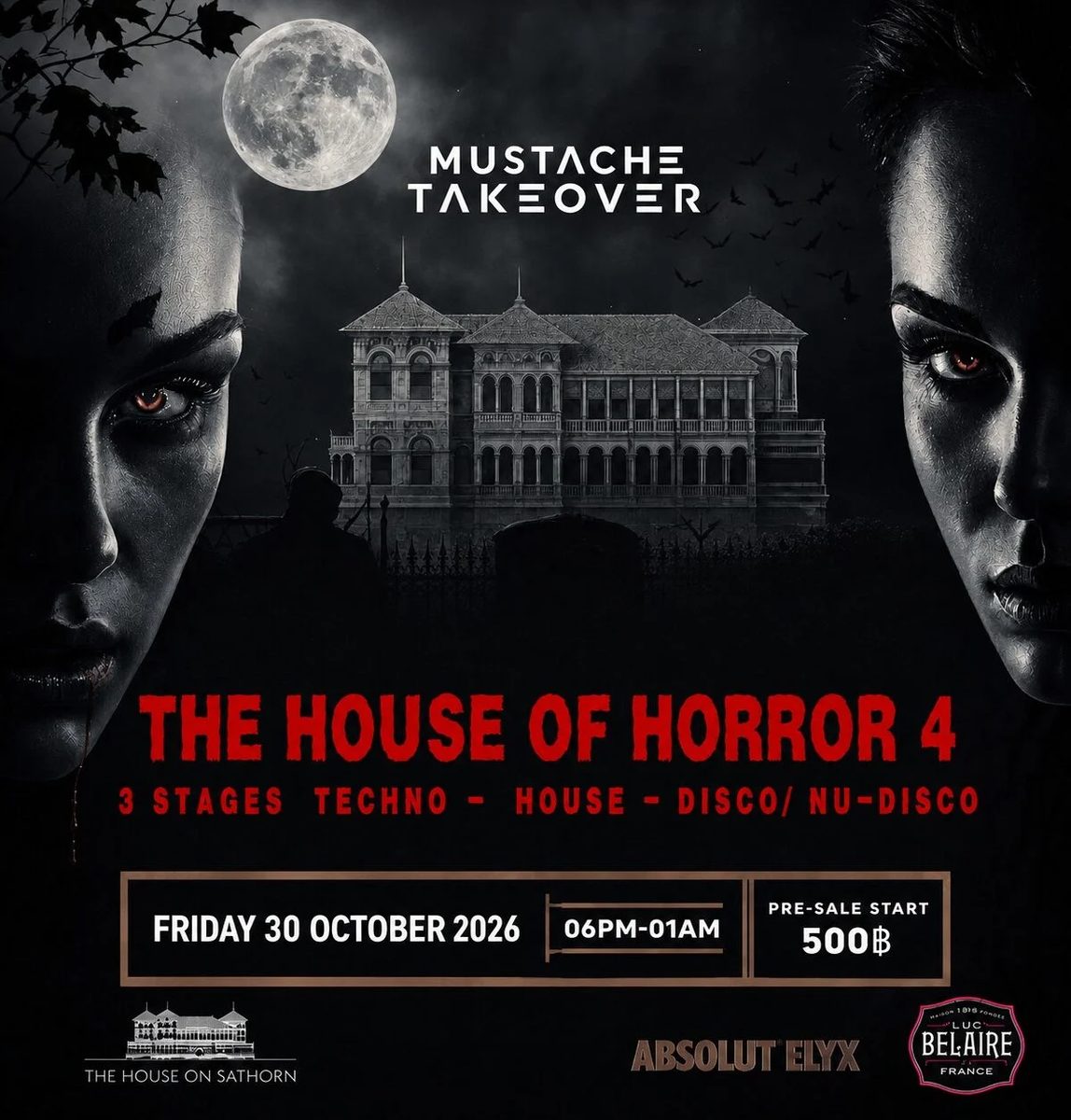 Imagen de la fuente — Mustache Takeover: The House of Horror 4 | Friday 30 October 2026