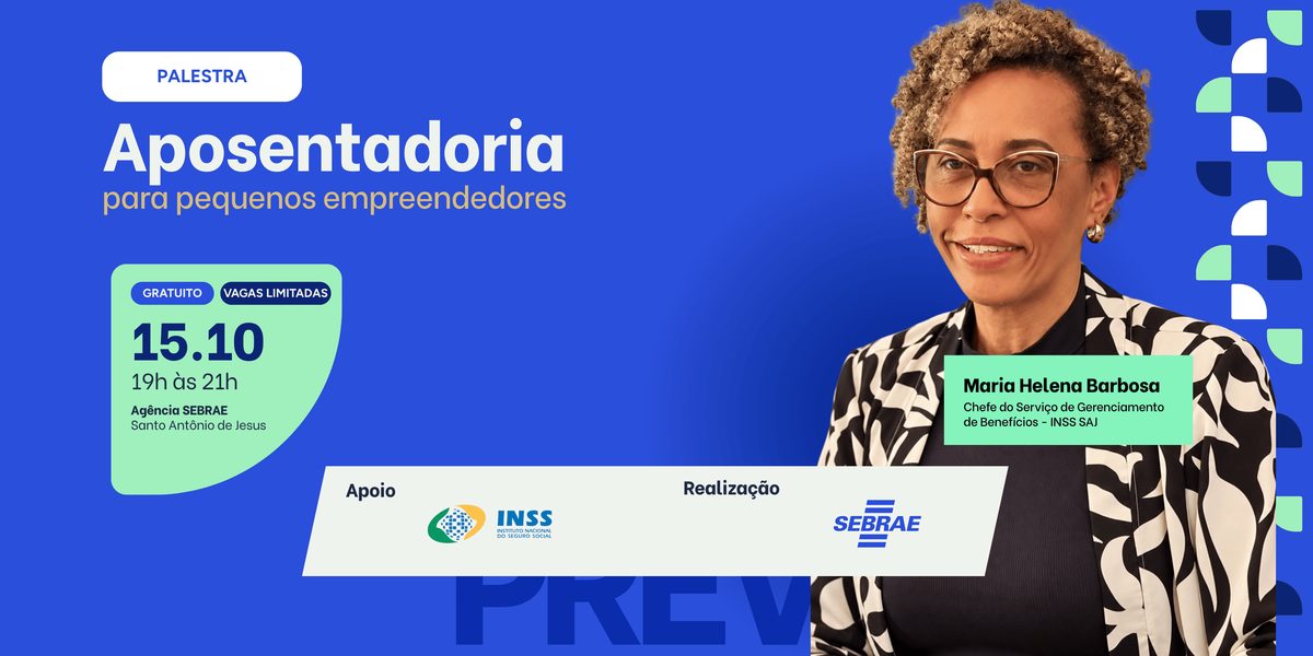 출처 이미지 — Palestra Aposentadoria para Pequenos Empreendedores