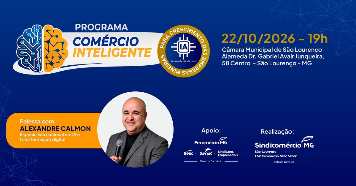 Imagen de la fuente — PALESTRA SOBRE IA | PROGRAMA COMÉRCIO INTELIGENTE SÃO LOURENÇO MG