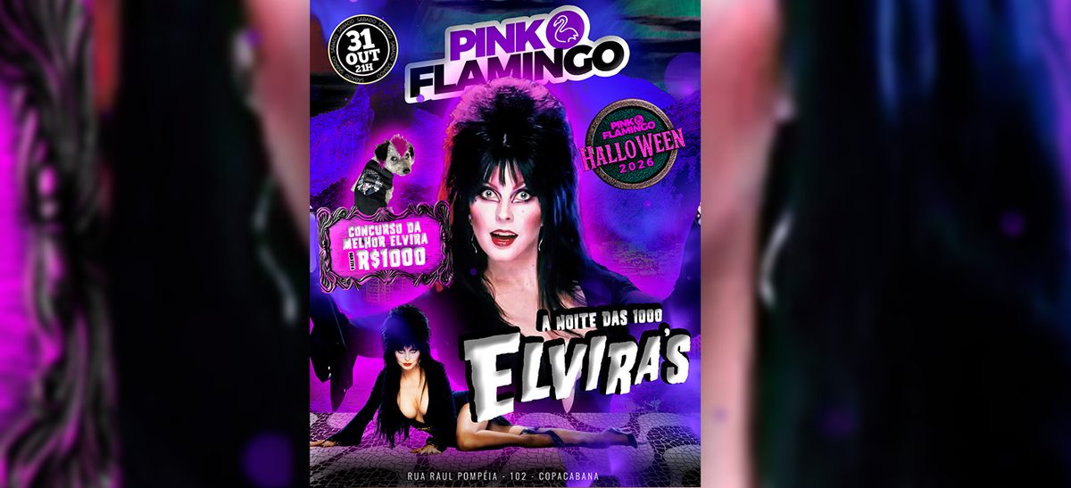 Imagem da fonte — Pink Flamingo Halloween 2026|Noite das 1000 Elvira's | 31de Outubro - 21h