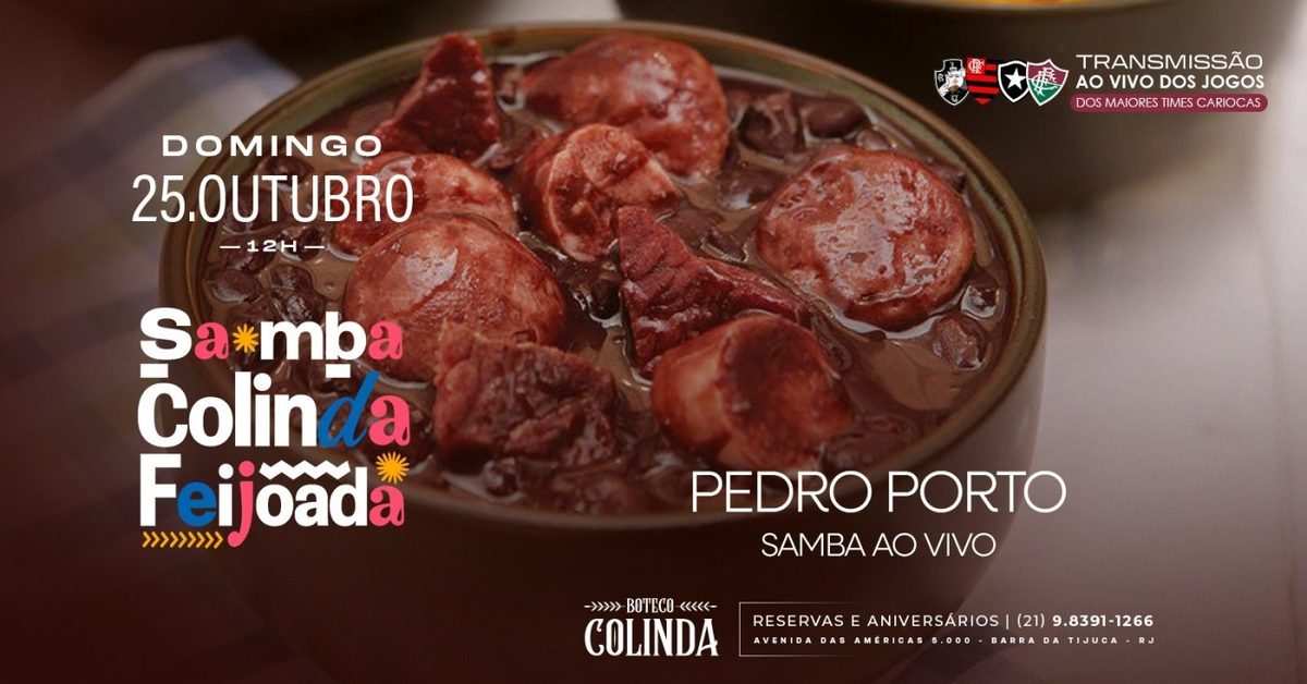 Imagen de la fuente — SAMBA COLINDA (25/10) com Cantor Pedro Porto