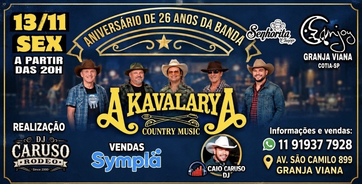 Imagem da fonte — ANIVERSÁRIO DE 26 ANOS DA BANDA AKAVALARYA NA ENJOY