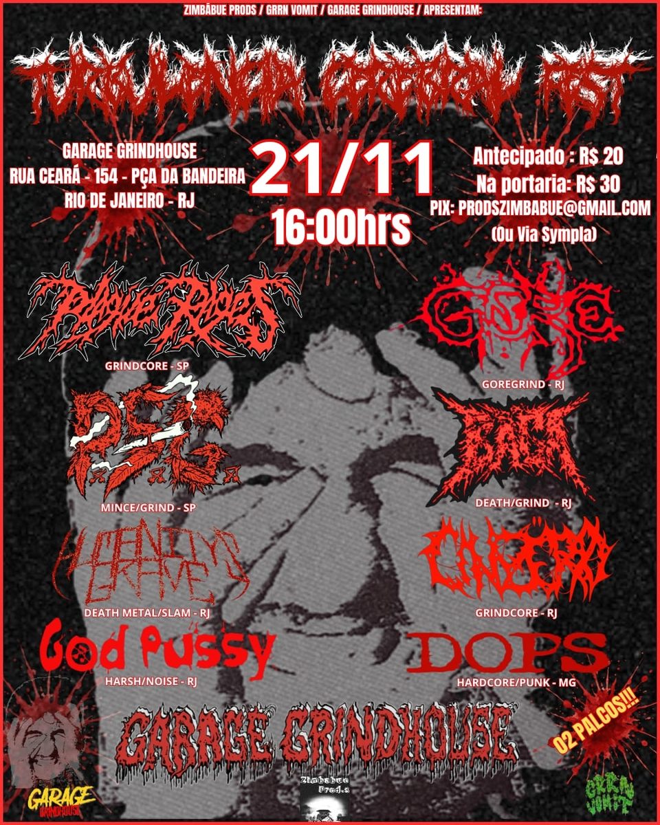 Imagen de la fuente — 21/11 - TURBULÊNCIA CEREBRAL FEST - GARAGE GRINDHOUSE - RJ