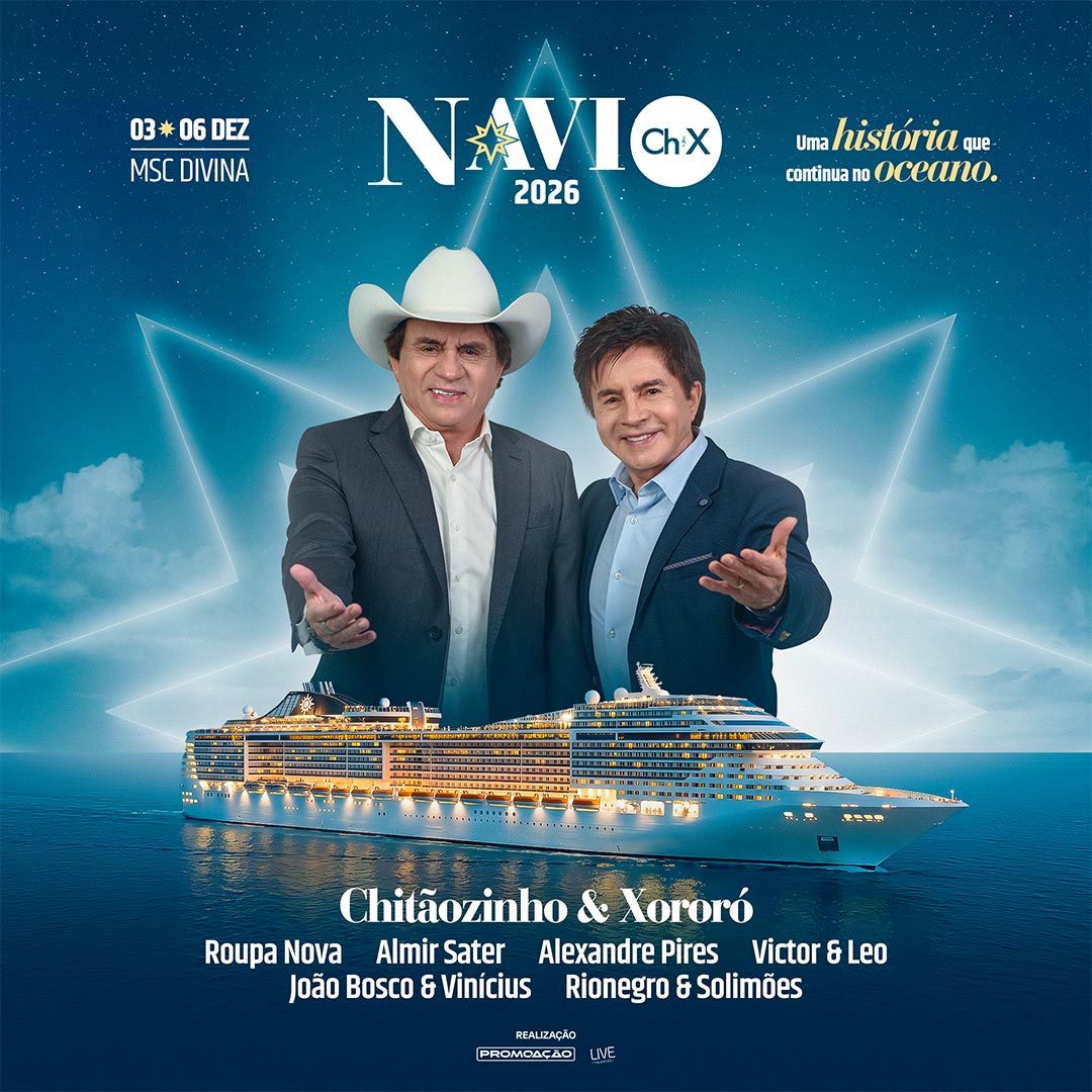 Imagen de la fuente — Chitãozinho & Xororó — Agenda de shows (Navio CH&X) — Angra dos Reis/RJ — Navio CH&X 2026 (MSC Divina)