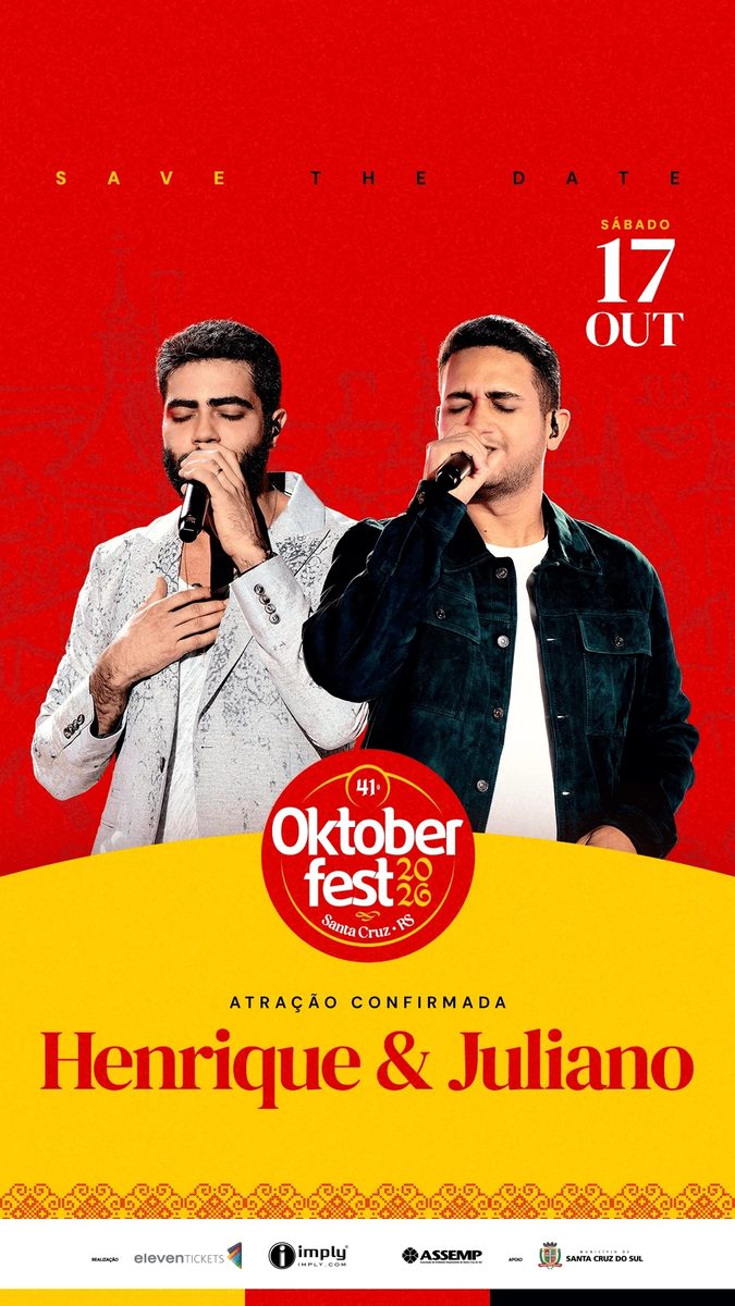 Bild der Quelle — Henrique & Juliano — Agenda de shows (Manifesto Musical 2) — Santa Cruz do Sul/RS — 41ª OKTOBERFEST 2026