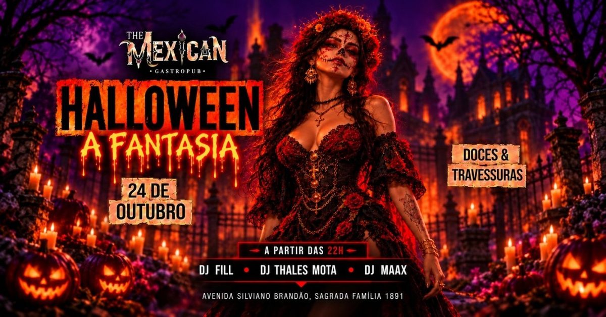 Bild der Quelle — 24/OUT/SAB| HALLOWEEN A FANTASIA & DIA DE LOS MUERTOS | THE MEXICAN c/ DJs & Rodada Dupla