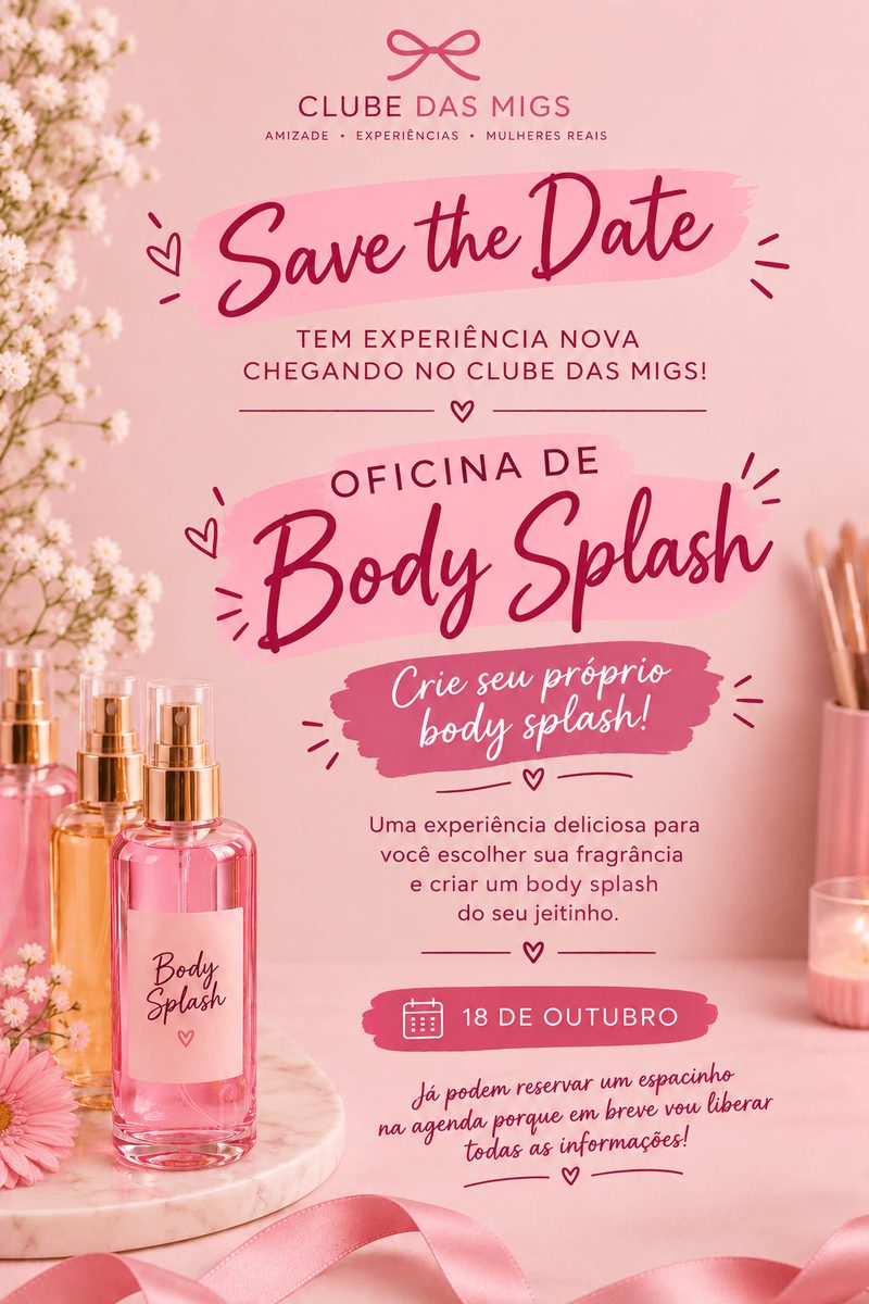 Imagem da fonte — Oficina de Body Splash | Clube das Migs