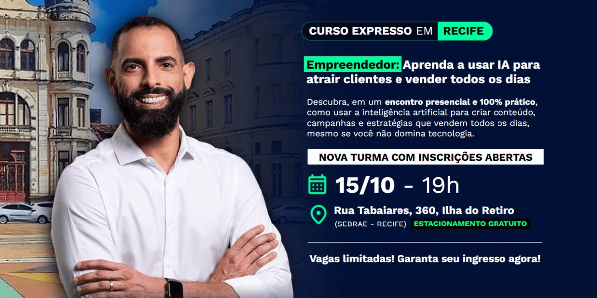 출처 이미지 — Aprenda a Usar IA para Atrair Clientes e Vender Todos os Dias (Recife)
