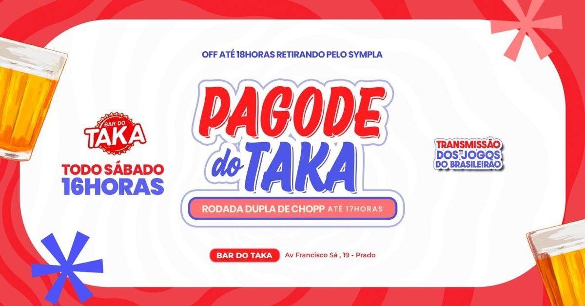 출처 이미지 — PAGODE DO TAKA | Novo Bar Balada de BH |Sábado 17-10