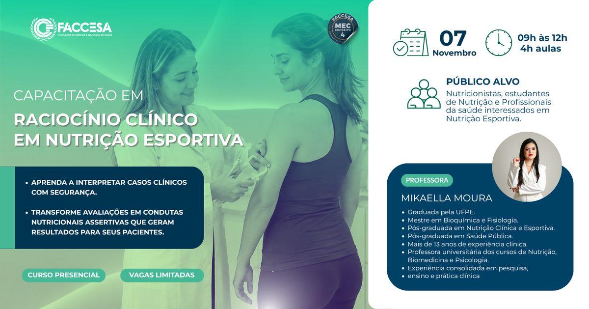 Imagem da fonte — Capacitação em Raciocínio Clínico em Nutrição Esportiva