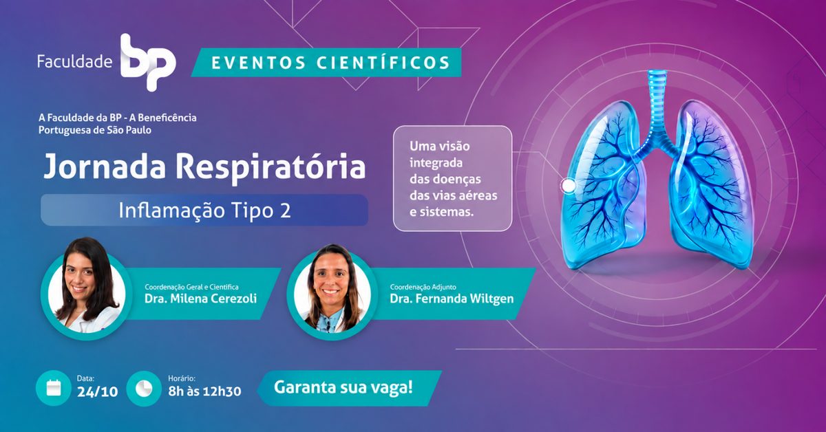 Imagem da fonte — Jornada Respiratória: Inflamação Tipo 2 – Uma visão integrada das Doenças das vias aéreas e sistemas