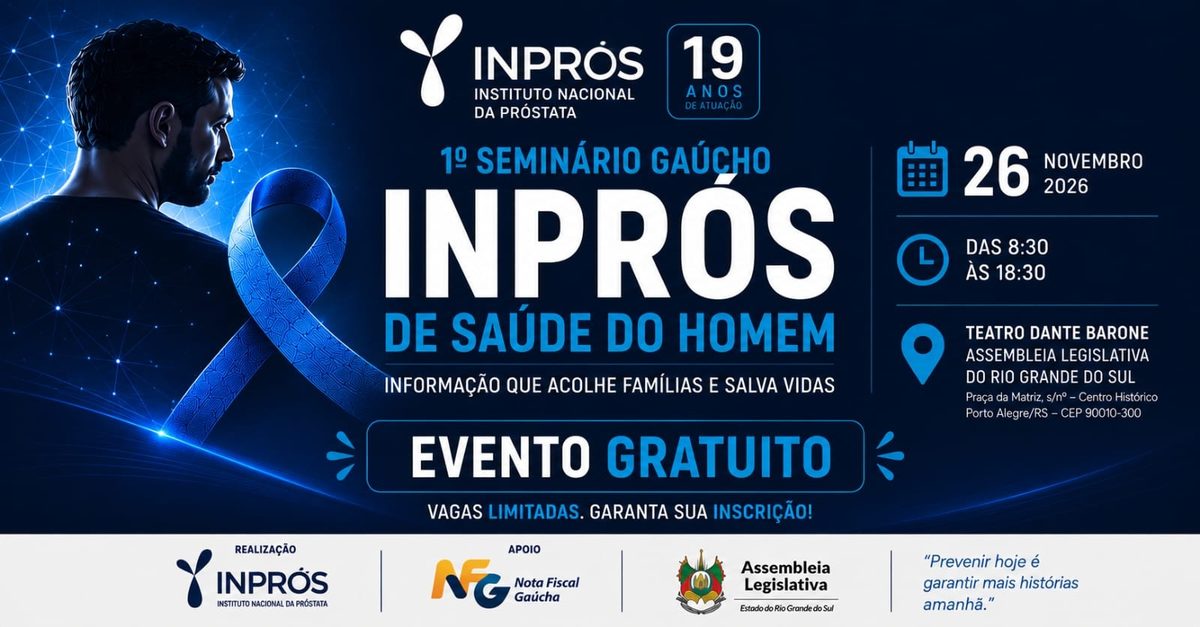 Imagem da fonte — 1º Seminário Gaúcho INPRÓS de Saúde do Homem