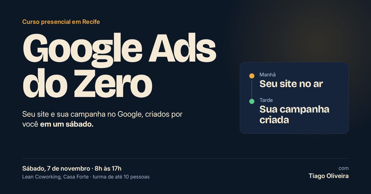 出典の画像 — Curso Google Ads do Zero seu site e sua campanha criados em um sábado