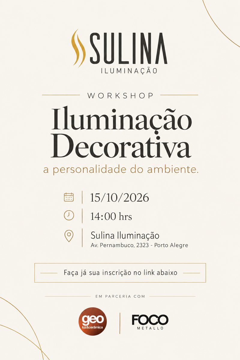 Imagem da fonte — Workshop Iluminação Decorativa - A personalidade do ambiente