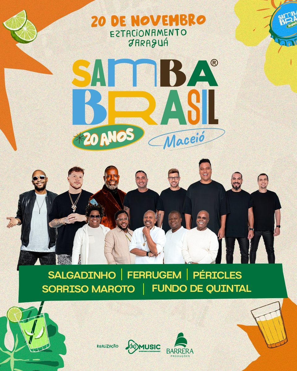 Imagem da fonte — Ferrugem — Agenda de shows 2026/2027 — Samba Brasil Maceió 2026 em Maceió