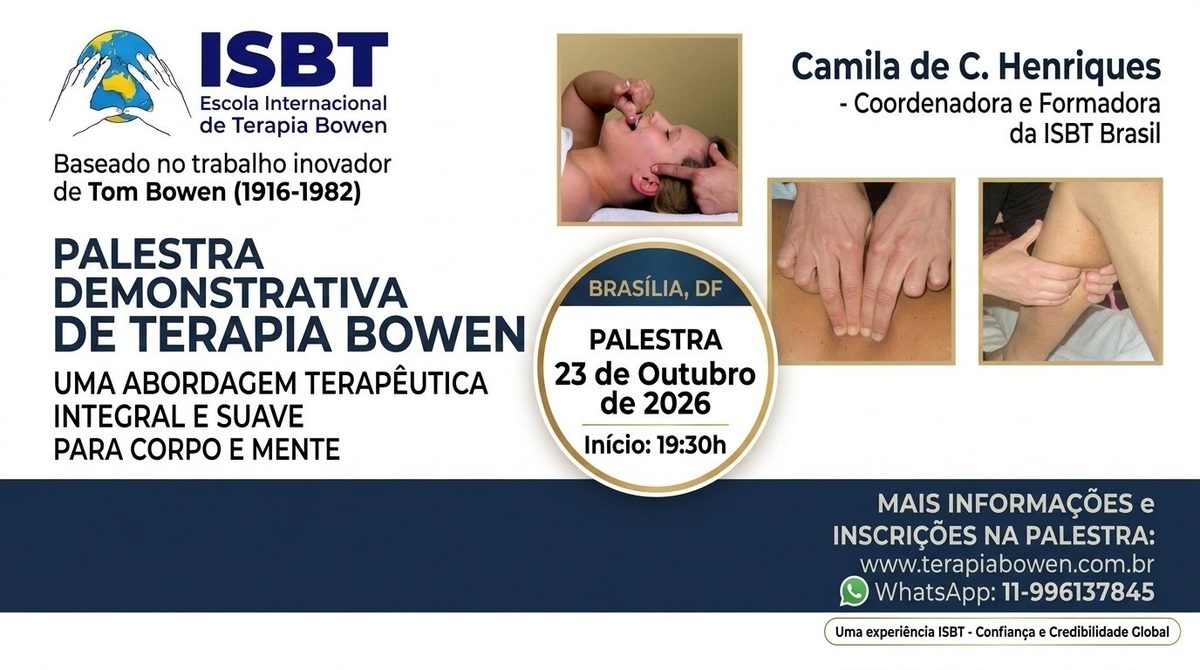出典の画像 — Palestra demonstrativa de Terapia Bowen - Presencial e Online