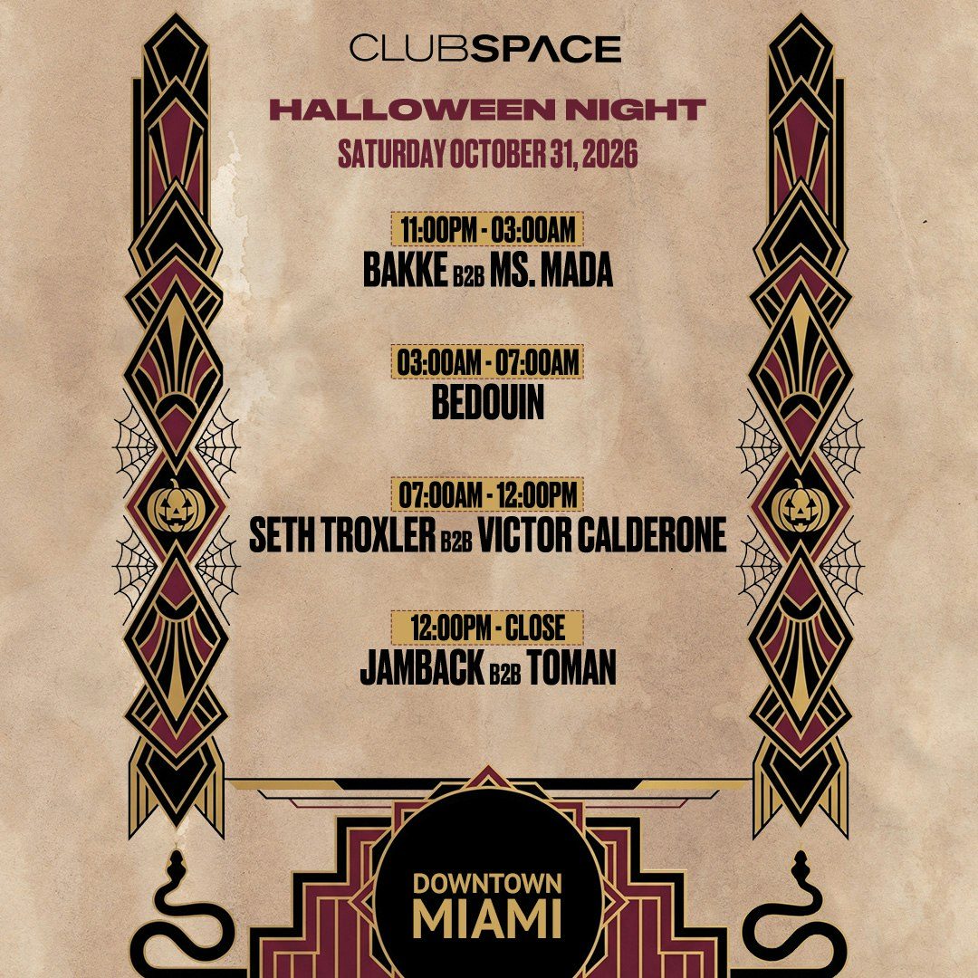 Source image — Halloweek: Bedouin + Seth Troxler b2b Victor Calderone + Jamback b2b Toman at Club Space