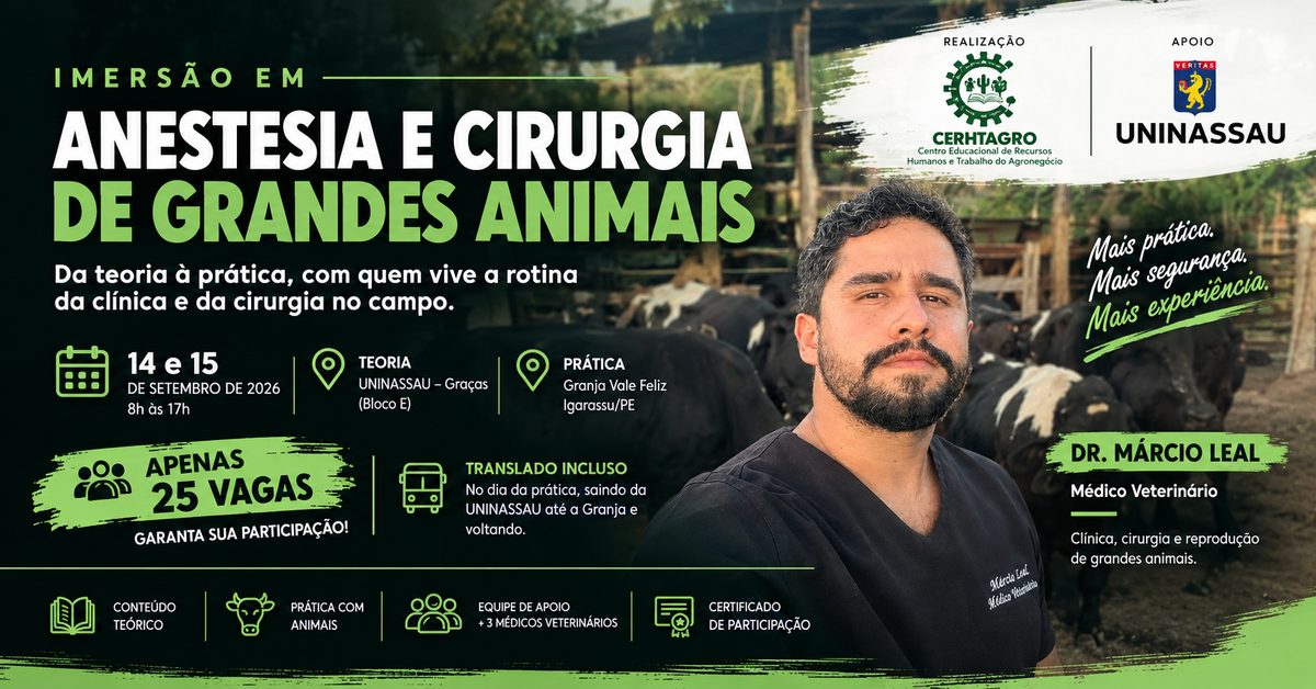 Imagem da fonte — Imersão em Anestesia e Cirurgia de Grandes Animais