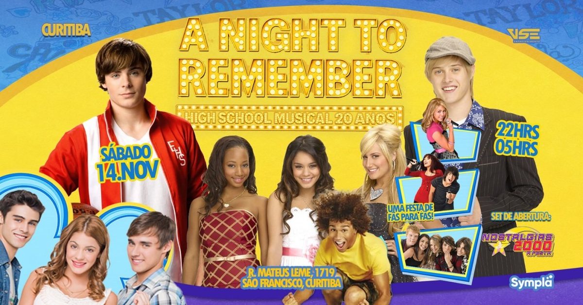 Imagem da fonte — A Night To Remember - CURITIBA - 20 Anos de High School Musical - R. Mateus Leme, 1719