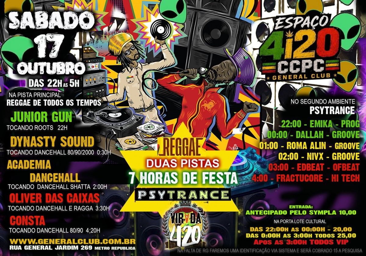 Bild der Quelle — CCPC SABADO 17/10 - VIRADA 420 + REGGAE E PSYTRANCE das 22h as 5h!!