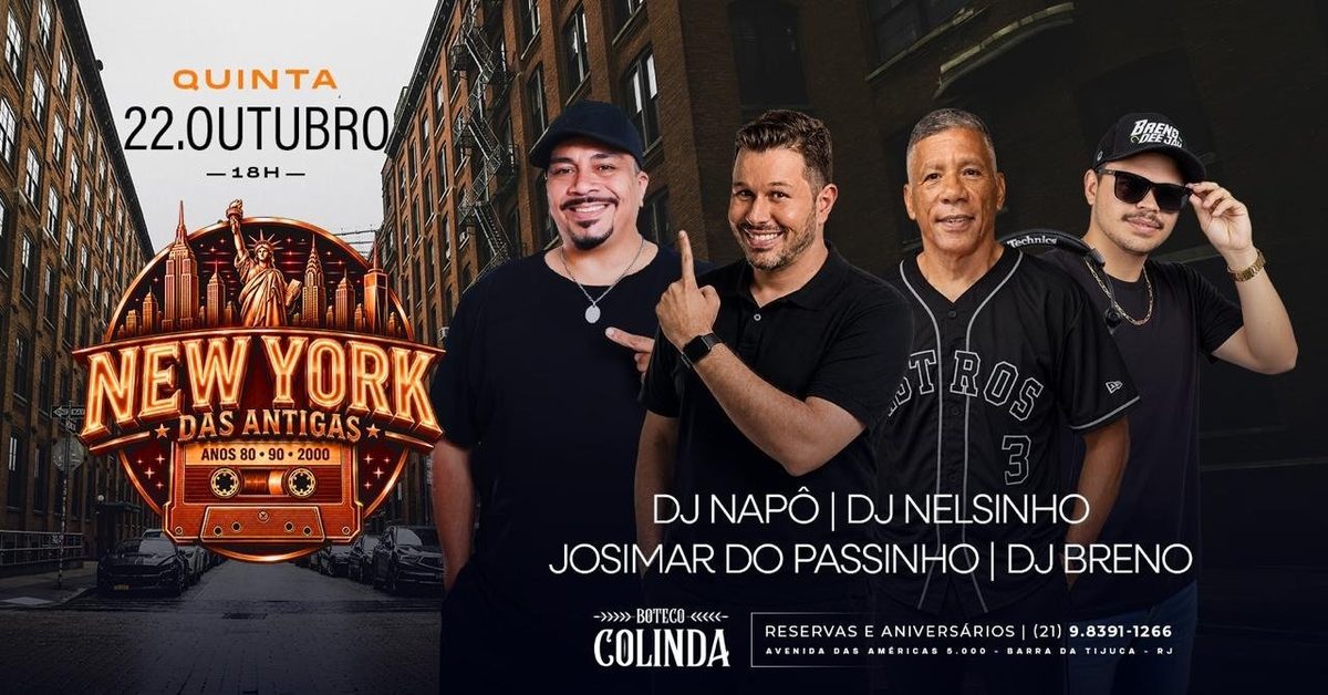 Imagen de la fuente — NEW YORK DAS ANTIGAS ANOS 80 90 2000 | DJ NELSINHO | DJ NAPÔ | DJ BRENO | COLINDA BARRA