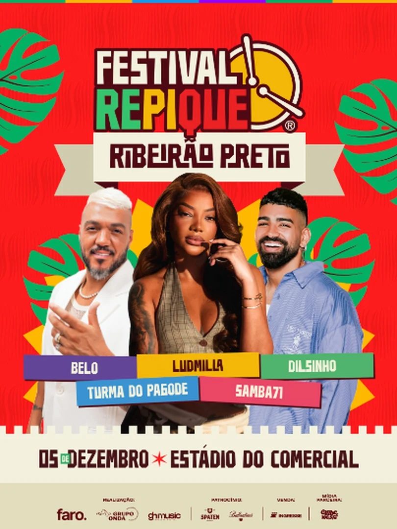 Imagen de la fuente — Belo — Agenda de shows 2026/2027 — Festival Repique | Ribeirão Preto 2026 em Ribeirão Preto