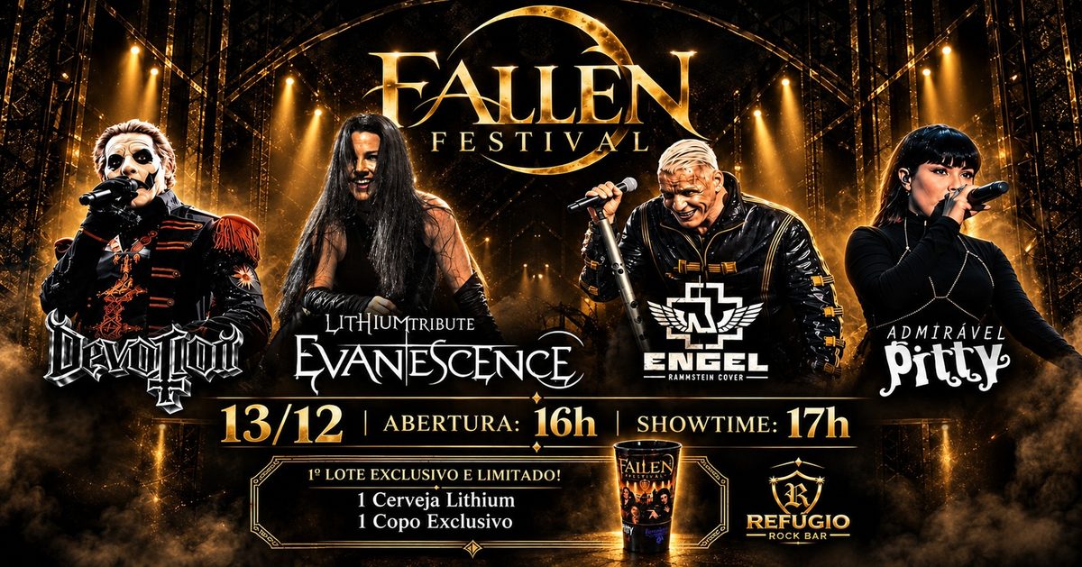 Imagem da fonte — FALLEN FESTIVAL 4 GRANDES TRIBUTOS, DIFERENTES ESTILOS, UMA NOITE DE MUITO ROCK!