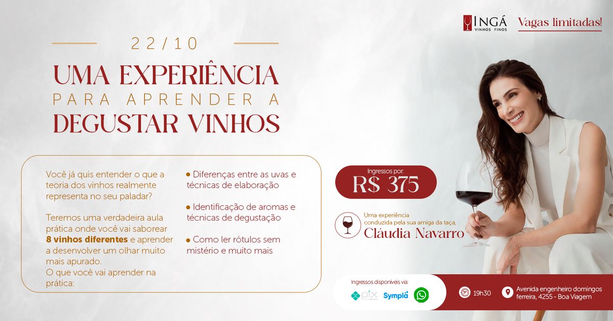 Source image — Degustação guiada de 8 rótulos com Cláudia Navarro