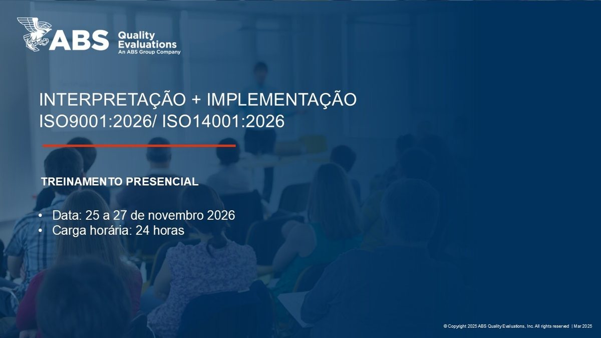Imagem da fonte — Treinamento Interpretação e Implementação ISO 9001:2026 e ISO 14001:2026