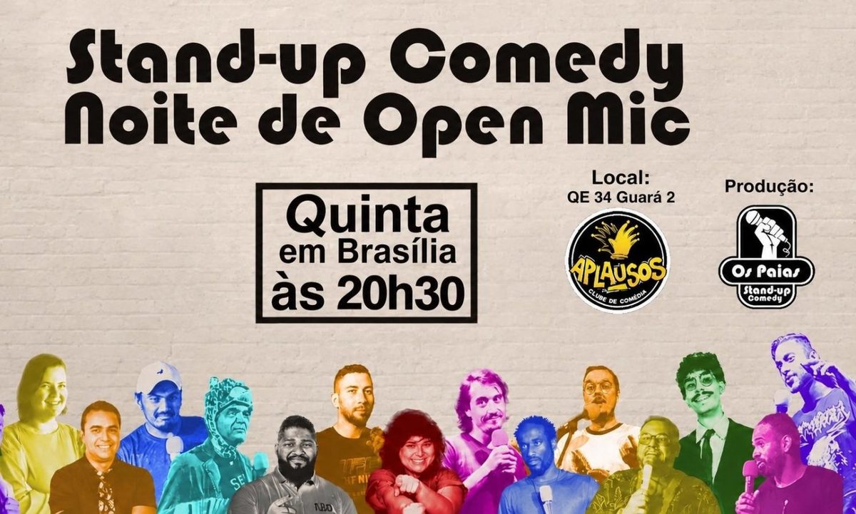 Imagem da fonte — Stand Up Aplausos: NOITE DE PIADAS AUTORAIS - 10 COMEDIANTES c/ microfone aberto