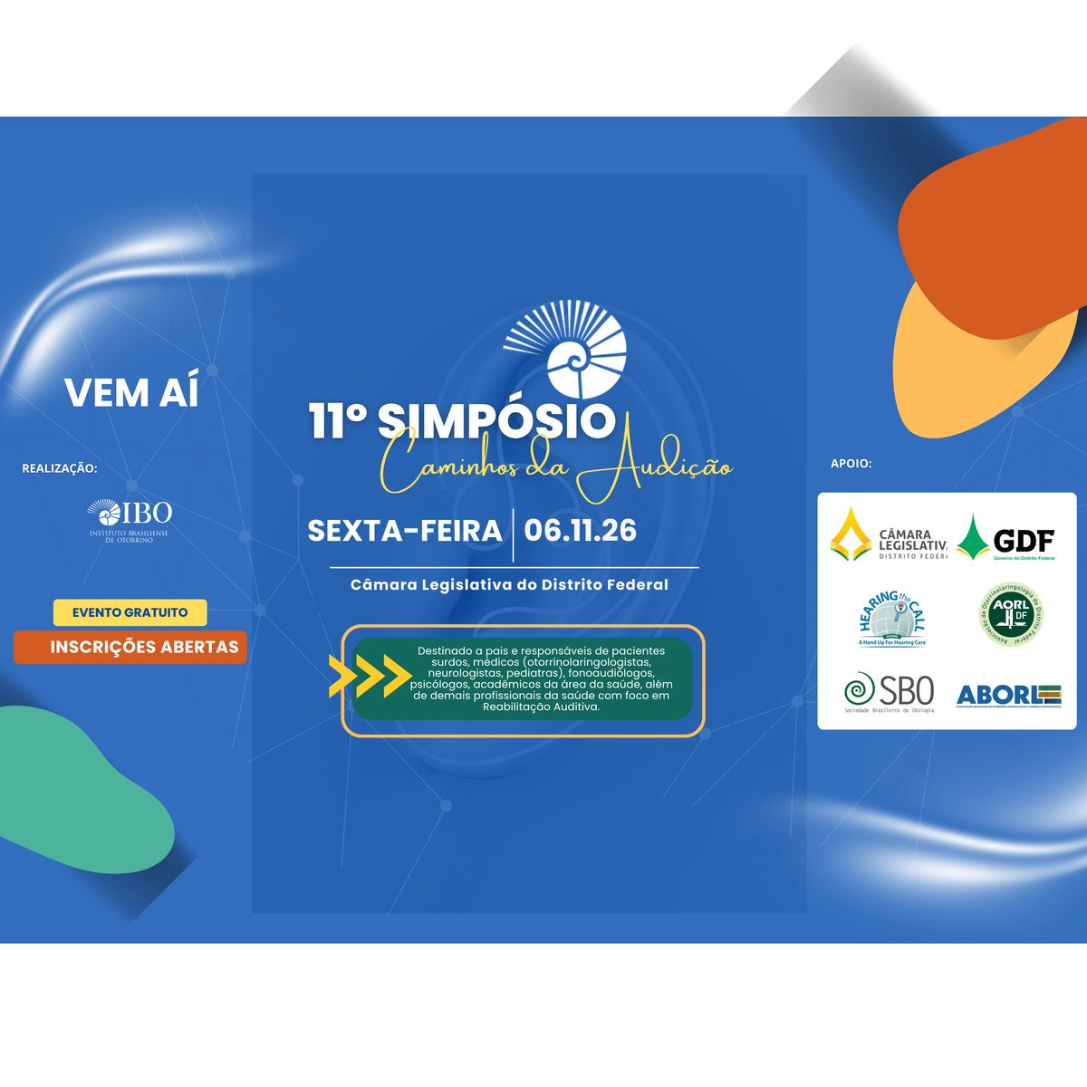 来源图片 — 11ª Edição do Simpósio Caminhos da Audição - Semana de Prevenção e Combate à Surdez 2026