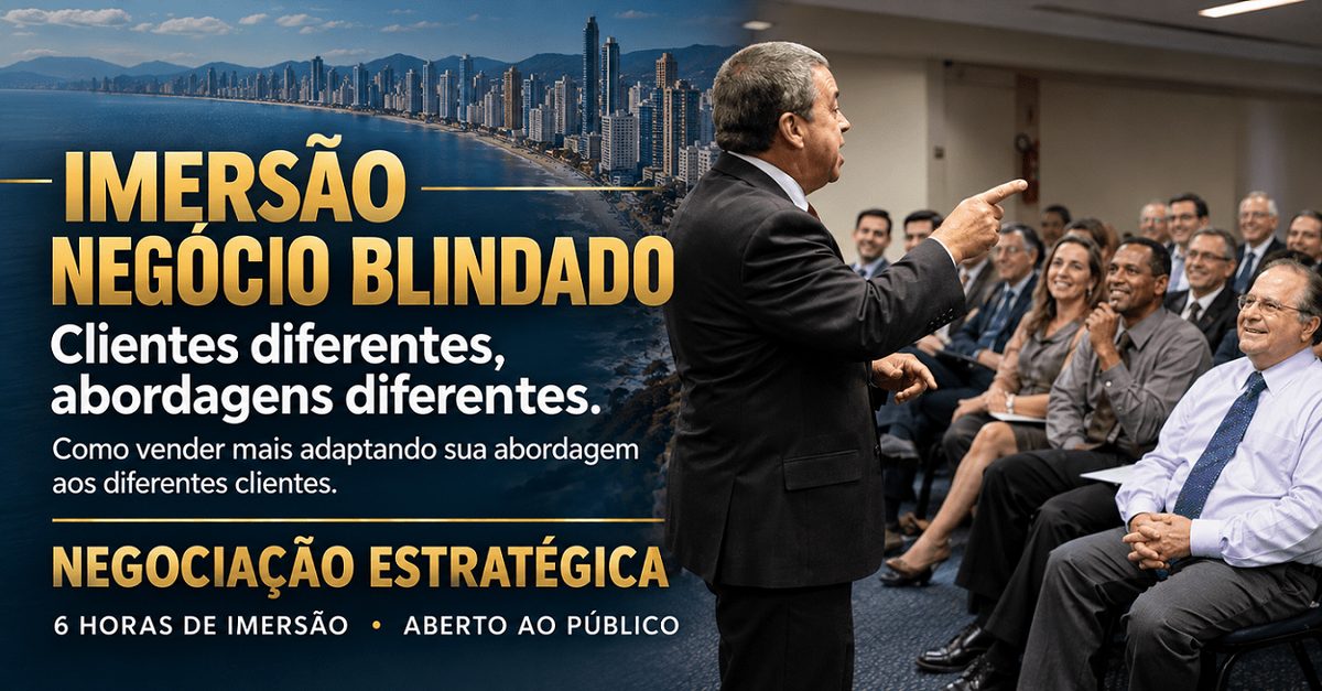 来源图片 — IMERSÃO NEGÓCIO BLINDADO - Workshop de Negociação Estratégica e Comportamental + 2 Mentorias