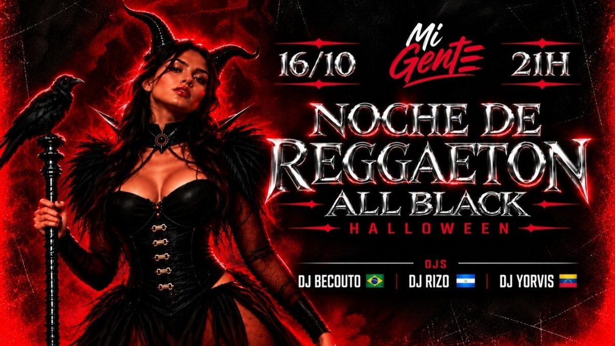 Bild der Quelle — MI GENTE: HALLOWEEN | NOCHE DE REGGAETON - ALL BLACK| | 16/10 SEXTA - 21H EN LA CASA DEL PERREO