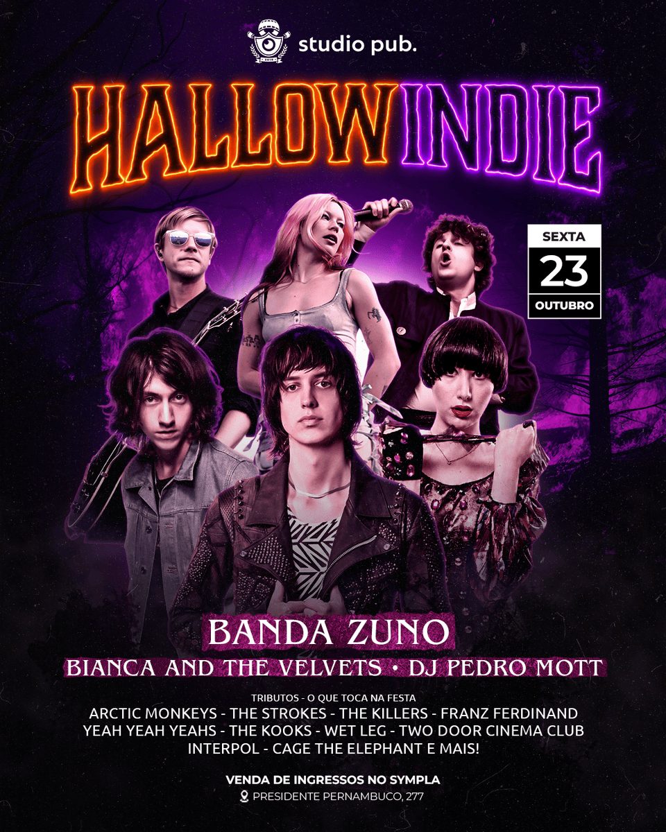 Immagine della fonte — HALLOWINDIE 2026 | Zuno + Bianca And The Velvets + DJ Pedro Mott @StudioPub 23/10
