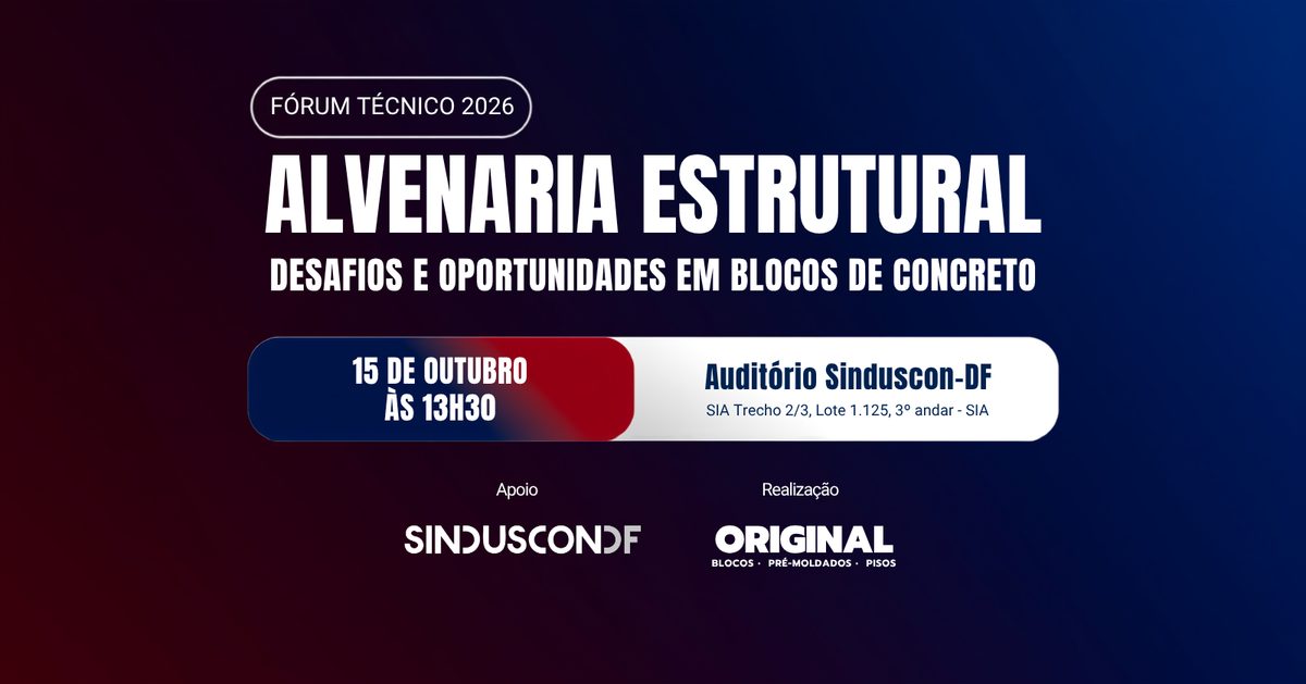 Afbeelding van de bron — FÓRUM TÉCNICO 2026 - ALVENARIA ESTRUTURAL: DESAFIOS E OPORTUNIDADES EM BLOCOS DE CONCRETO