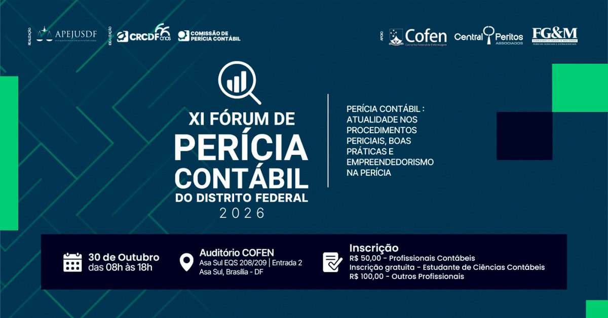 Immagine della fonte — XI Fórum de Perícia Contábil do Distrito Federal