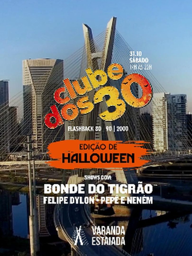 Imagem da fonte — Mega Clube Dos 30 | Especial Halloween | 31.10 | 14H Às 22H