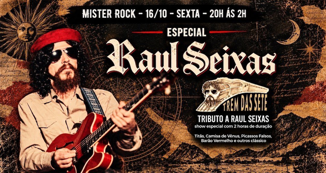 Bild der Quelle — 16/06 - Especial Raul Seixas: Show Especial de 2 horas com Trem das Sete (Raul Seixas) e Cardume