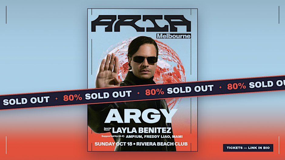 Source image — ARIA Melbourne pres. ARGY at Riviera Beach Club - 80% SOLD OUT