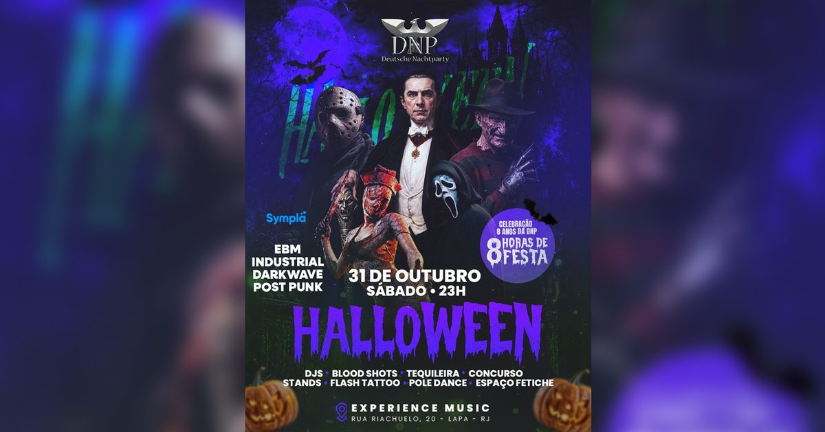 Imagem da fonte — DNP - HALLOWEEN (31 OUTUBRO - SÁBADO) - CELEBRAÇÃO 8 ANOS DA DNP - RIO DE JANEIRO