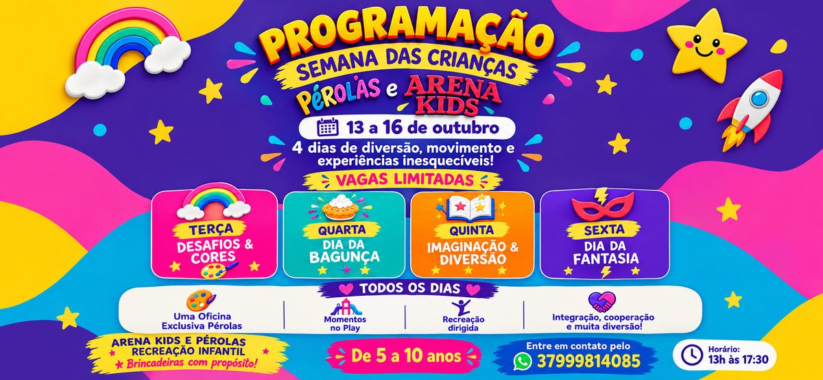 Imagem da fonte — SEMANA DAS CRIANÇAS ARENA KIDS E PÉROLAS
