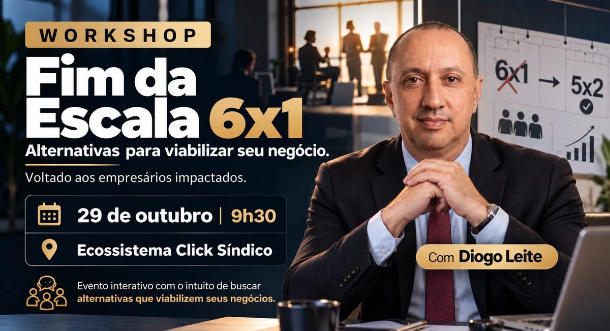 Imagem da fonte — WORKSHOP | FIM DA ESCALA 6x1 Como adaptar sua empresa sem comprometer a sustentabilidade do negócio?