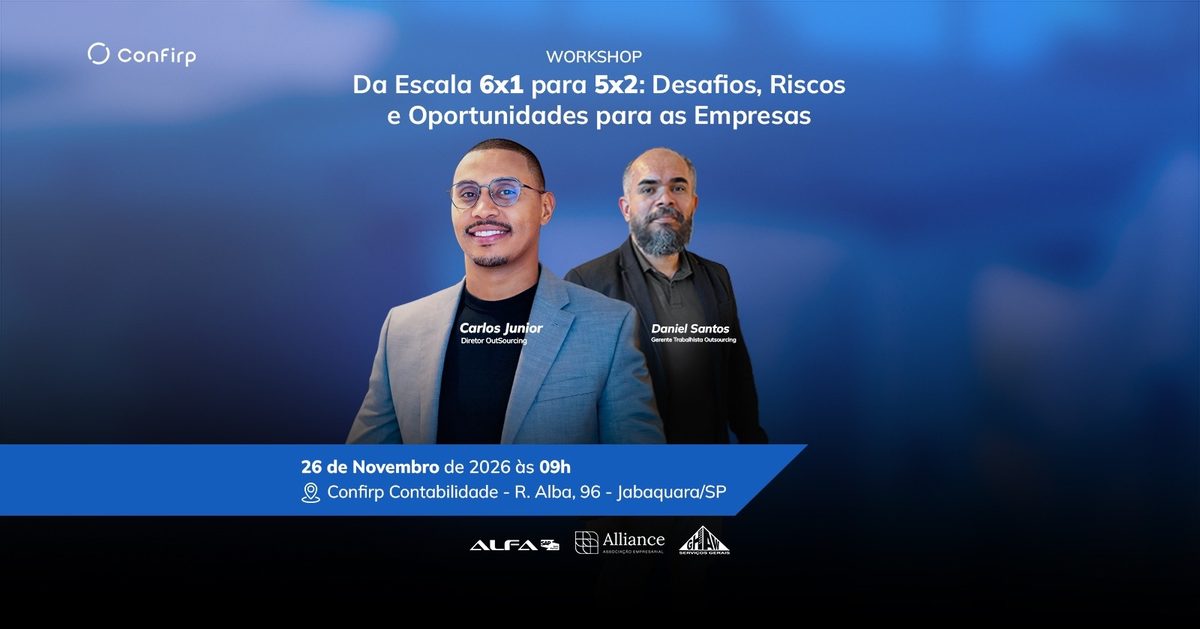 출처 이미지 — Workshop: 2ª edição - Da escala 6x1 para 5x2: Desafios, riscos e oportunidades para as empresas
