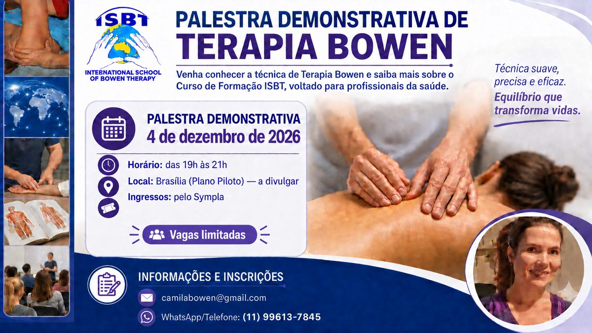 Imagem da fonte — Palestra demonstrativa da Terapia Bowen em Brasília