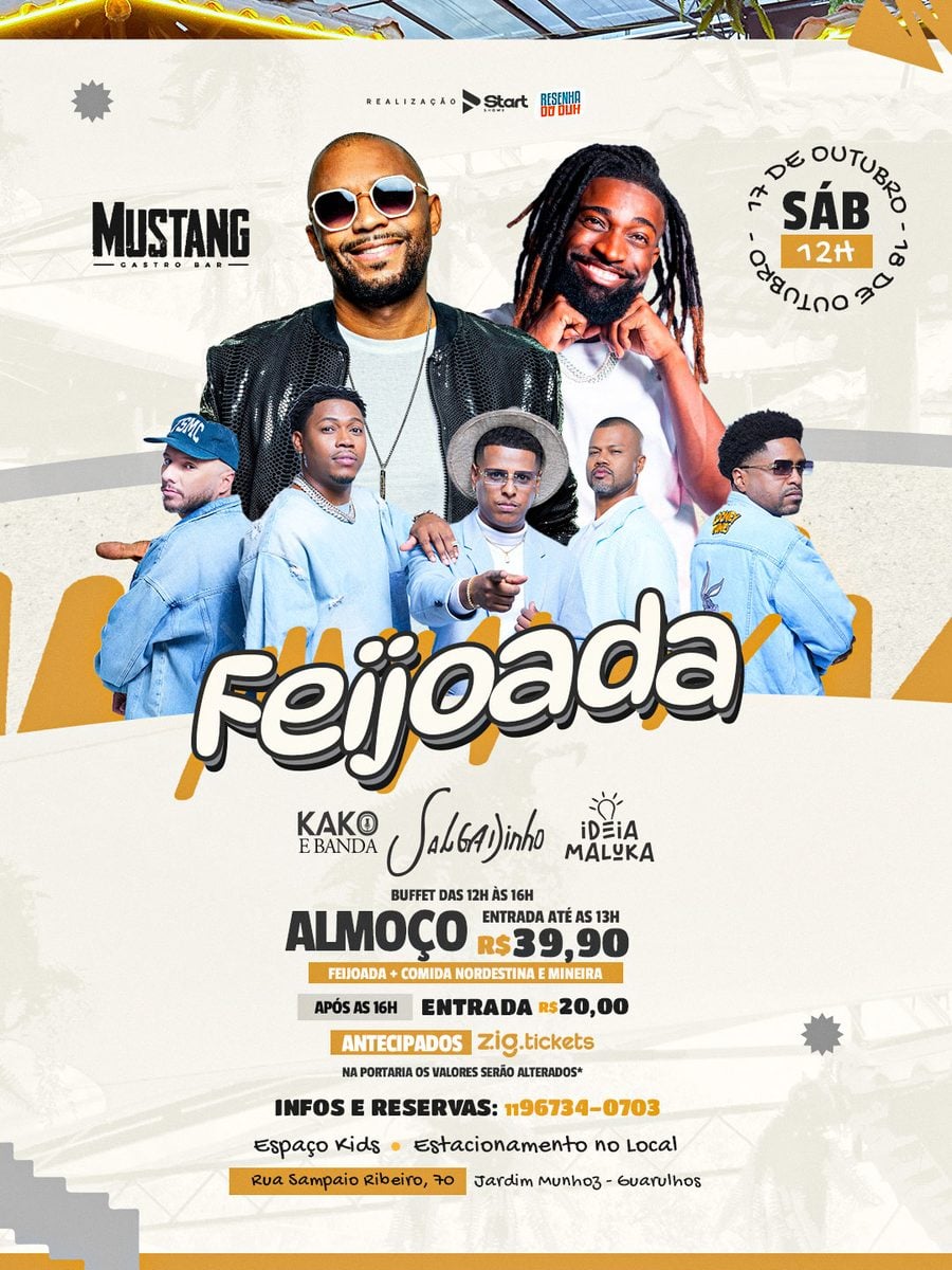 Afbeelding van de bron — SALGADINHO - IDEIA MALUKA - KAKO SÁBADO 17/10/2026 NO MUSTANG GUARULHOS