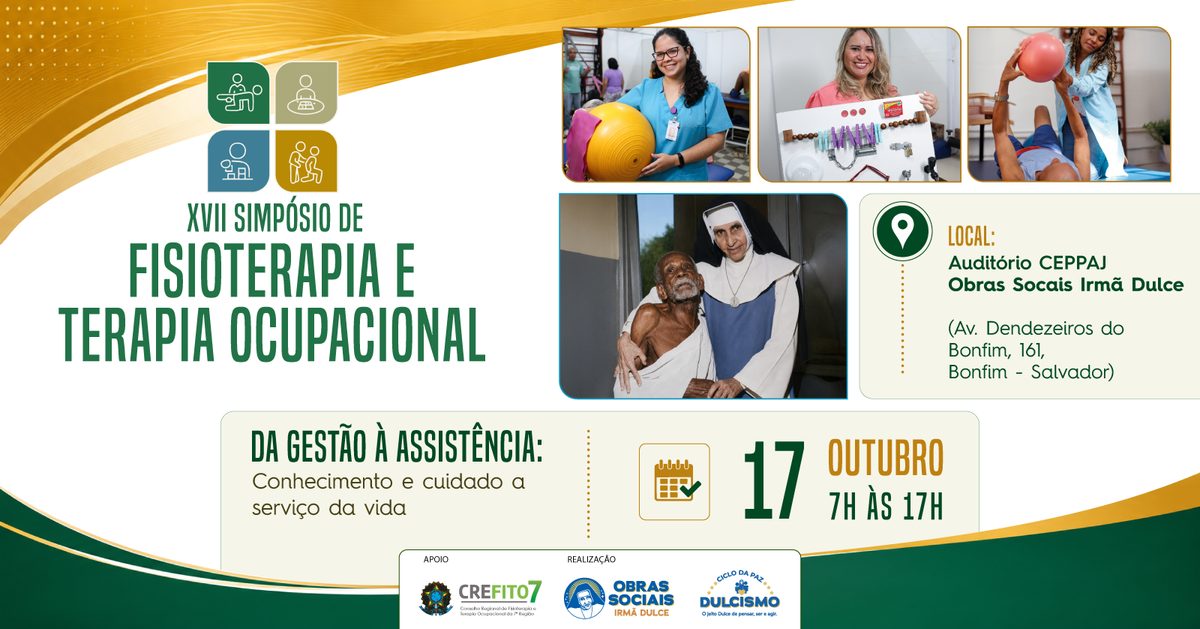 Image de la source — XVII Simpósio de Fisioterapia e TO da Gestão à Assistência: Conhecimento e cuidado a serviço da vida