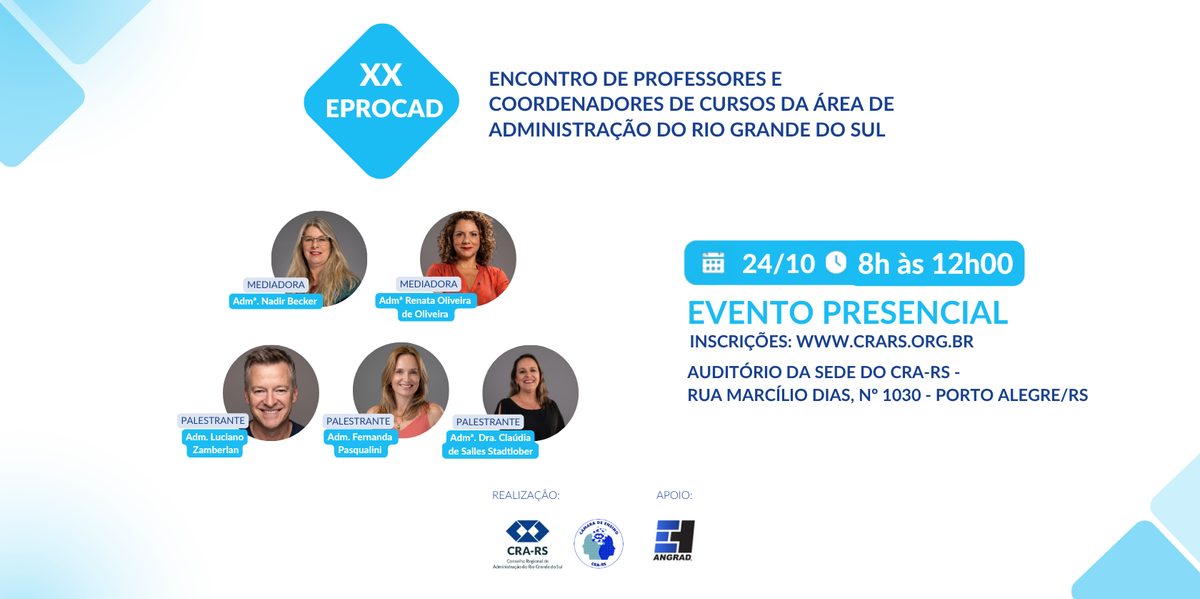 Immagine della fonte — XX EPROCAD - ENCONTRO DOS PROFESSORES E COORDENADORES DE CURSOS SUPERIORES DA ÁREA DE ADMINISTRAÇÃO