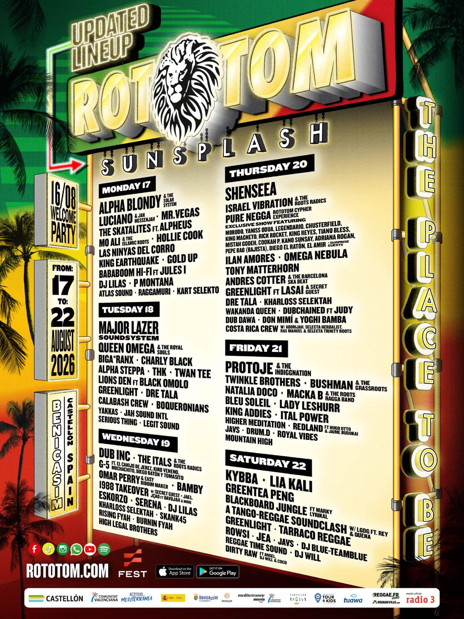 Flyer · 2026 — Rototom Sunsplash